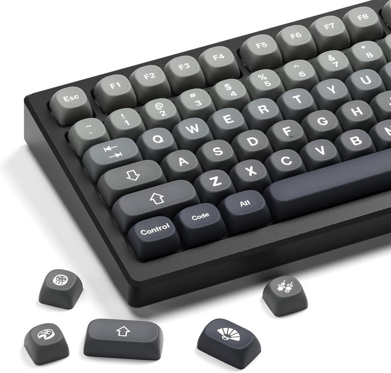 HITIME XVX PBT Keycaps-MOA Keycap, Custom Keyboard Keycaps 60 65 75 100 Percent, 5 Side Dye Sublimation, 132 Keys Keycap Set for Cherry Gateron MX Switches Keyboards, Gradient Gray - Image 1